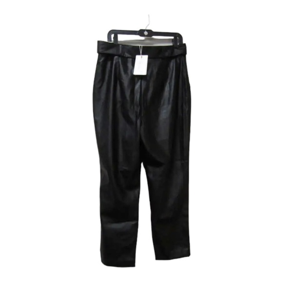 NWT TED BAKER Faydell Faux Leather Belted Trousers Black TB 4/ Large - Picture 12 of 14